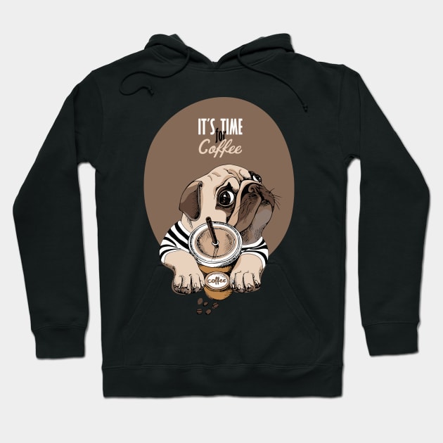 It's Time for Coffee Hoodie by DogsandCats